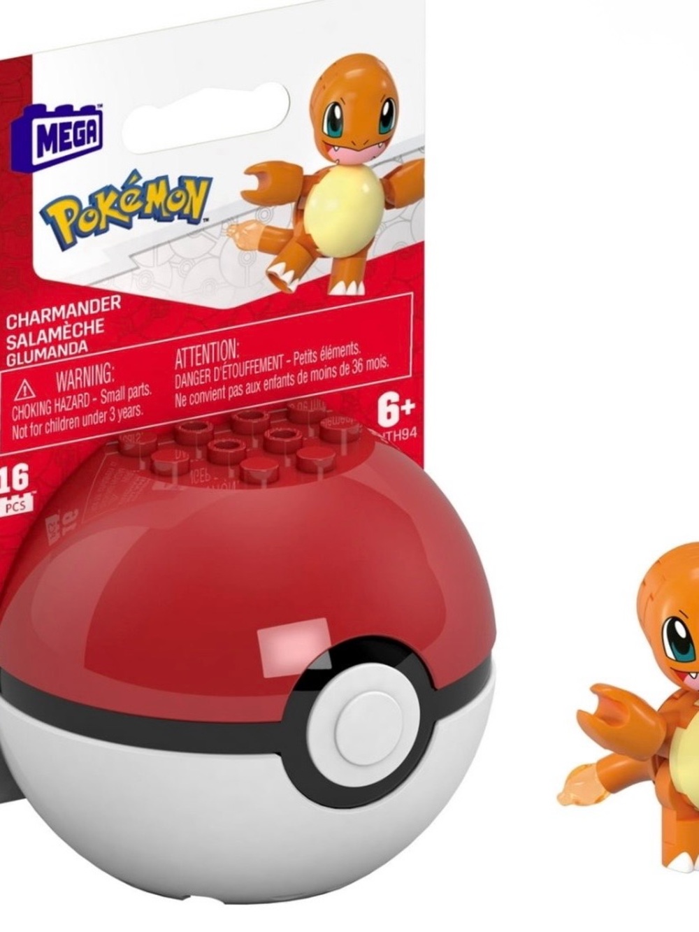 New Mega Pokémon Charmander Poké Ball Set - Red & White